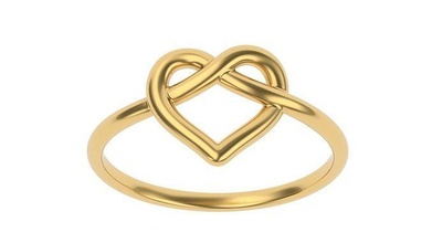 einfach herz ring gold silber platin sterling druckbar schmuck liebe hochzeit ringe 3d print model - Mito3D