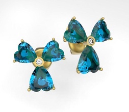 des cœurs simples bijoux cadeau valentin cœur les or boucles d'oreilles 3d print model - Mito3D