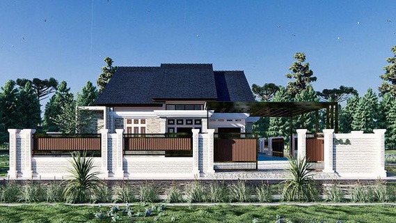 basit ev tasarım banliyö aseh Endonezya mimari aile bina çatı dış Odun yerleşim modern Kent mekan 3d print model - Mito3D