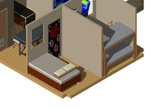 simple house display presentation area shelf bedroom floorplan fashion challenge accessories 3d print model - Mito3D