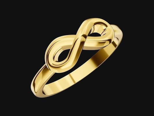 facile infini bague bijoux impression 3dprinted imprimable anneaux conception bijou d'or mode or prototypage argent 3d print model - Mito3D