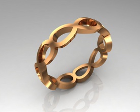 simple anneau infini bijoux de l'anneau or d'argent imprimable l'infini le platine bague en infinityring les anneaux 3d print model - Mito3D