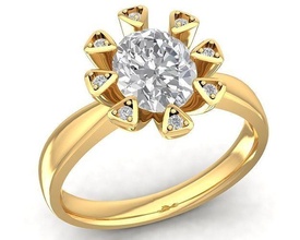 simple korea diamond lady ring 3122 jewelry fashion accessories gold woman women design rings 3d print model - Mito3D