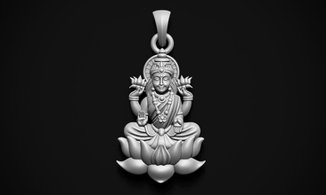 semplice laxmi ji arte scultura dea indiano indù diwali piccolo gioielleria ganesha dio ciondoli 3d print model - Mito3D