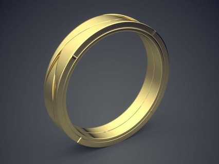 simple minimal golden ring braiding design jewel jewellery jewelry rings wedding diamond brilliant cad fashion beauty finger gem platinum printable detail gold 3d print model - Mito3D