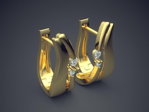 simple minimalistic earrings 2292 jewelry gold jewel jewellery ring rings wedding engagement diamond brilliant cad gem platinum printable silver detail design 3d print model - Mito3D