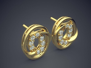 simples, minimalista lindo brincos jóias ouro jóia anel anéis de casamento o engajamento diamante brilhantes cad gem platina printable prata detalhe design 3d print model - Mito3D