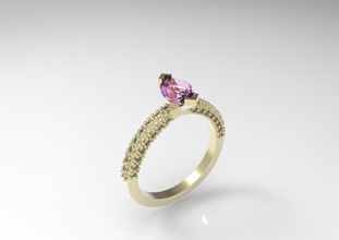einfach, bescheiden, demütig Verlobungsring Schmuck bedruckbar ist drucken prototyping gold diamond Edelsteine ring engagement Luxus Juwel Silber gem Ringe stl 3dm Mode valentine Tag 3d print model - Mito3D