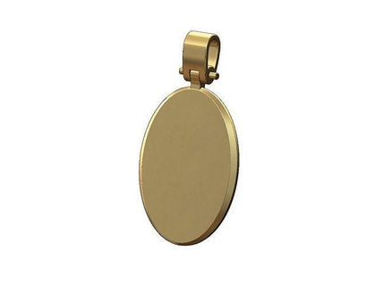 basit oval oyulabilir kolye kefalet gravür takı yazdırılabilir altın gümüş mücevher madeni para lüks tarz hiphop bling rap 3d model 3d print model - Mito3D