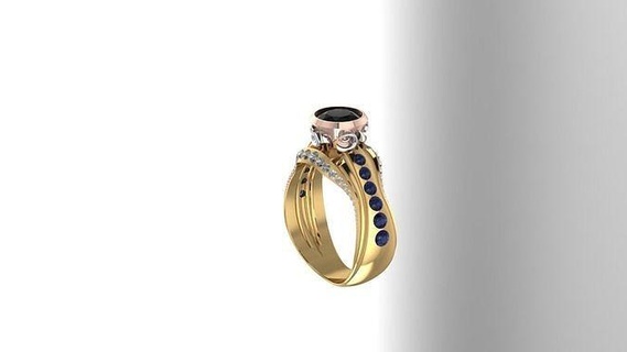 simple patterned ring gold platinum jewelry luxury shining metallic wedding silver gem diamond ring printable rings  3d print model - Mito3D
