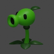 Facile peashooter jouets Jeux pvz plante morts vivants 3dprint 3d print model - Mito3D