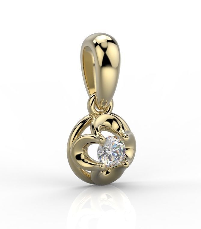 141027 p simple pendant gemstone gem jewelry regular classic cad printable prototyping diamond ring vintage light gold silver neoclassic fashion fancy luxury carat pendants 3D print model - Mito3D