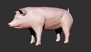 simple pig art animal nature print sculptures 3d print model - Mito3D