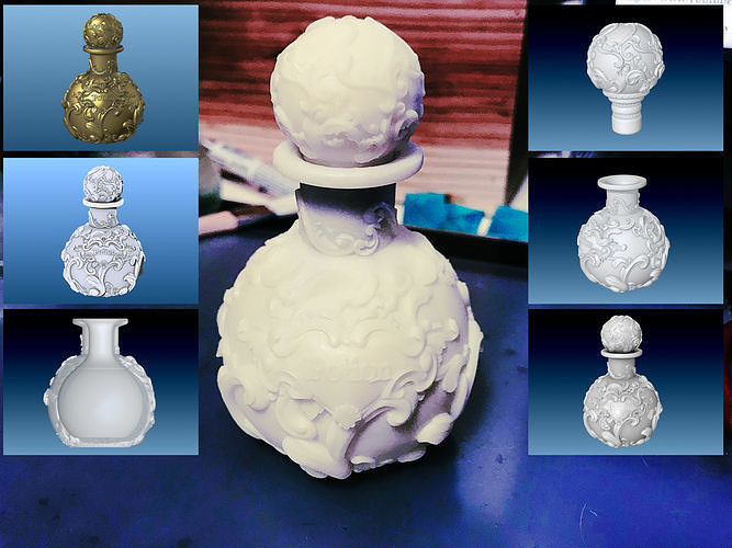 simple potion bottle art nouveau high fantasy wedding rpg magic wizard witch cure alchemy magician heal fairy purfume elf house accessories cosplay 3D print model - Mito3D