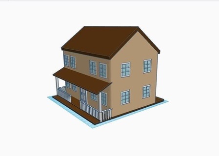 einfach Ranch Stil Haus modern Architektur Außen Zuhause Gebäude Wohn architektonisch Vorort Familie 3d print model - Mito3D