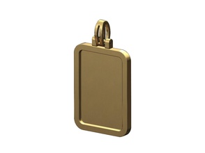 simple rectangular memory picture pendant engraving jewelry printable gold silver jewellery engravable necklace luxury swag hiphop bling frame sterling pendants 3d print model - Mito3D