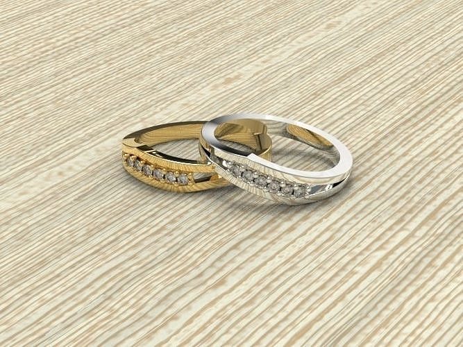 simple ring gold silver jawelry jewelry fashion design rings diamond 3D print model - Mito3D