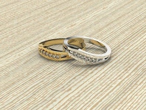 Facile bague or argent bijoux mode conception anneaux diamant 3d print model - Mito3D