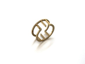 simple ring metallic symbol metal design art traditional spiral geometric shape deco jewelry rings 3d print model - Mito3D