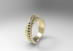 einfach ring diamanten druckbar diamant schmuck gold silber platin mode edelsteine hochzeit wertvoll ringe valentinstag klassisch geschenk brillant kleidung laroche 3d print model - Mito3D