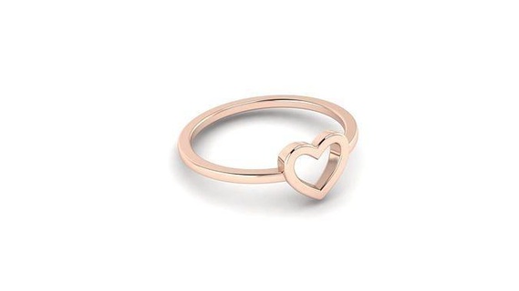 simple ring model heart jewelry jewellery band engagement platinum gold silver printable gem sterling fashion cad modern design demanded simplicity rings 3d print model - Mito3D