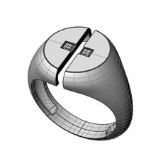 sencillo anillo princesa joyería joya sello signetring gemas matriz diamante oro anillos 3d print model - Mito3D