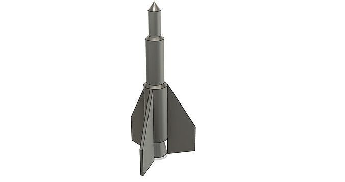 sencillo cohete espacio astronave nasa astronauta astronomía misil bomba militar juegos juguetes 3D print model - Mito3D