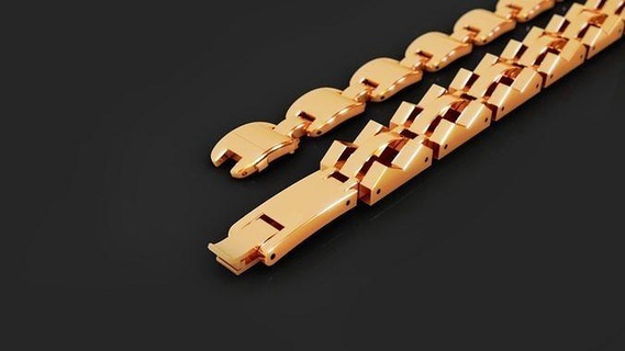 semplice rolex genere braccialetto gioiello gioielleria oro platino stampabile Stampa pronto collegamento scatola chiusura stampa cad braccialetti 3d print model - Mito3D