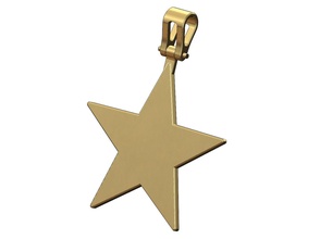 simple star shaped pendant bail engraving jewelry printable gold silver jewellery engravable necklace luxury picture swag hiphop bling rap memory pendants 3d print model - Mito3D