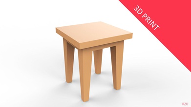 simple stool furniture architecture interior 3dprint small minimalist miniatures living room house decoration demonstration mock up home outdoors 3d print model - Mito3D