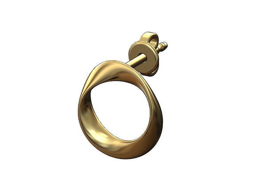 simples torcido aro viga brinco anel aréola trançado torção minimalista ouro prata geométrico jóias joalheria imprimível moda 3d modelo ciclo brincos 3d print model - Mito3D