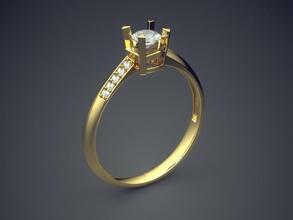 simple wedding ring diamonds 1094 jewelry gold jewel jewellery rings engagement diamond brilliant cad gem platinum printable silver detail design 3d print model - Mito3D