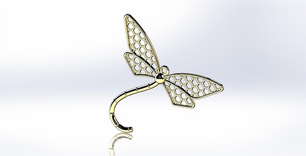 simplista de la libélula colgante joyería los insectos naturaleza art el diseño colgantes 3d print model - Mito3D