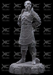 kül kedisi tanrı of savaş hayran sanat tanrısı ragnarok oyun kratos noel baba monica santa koleksiyon heykel 3dmodel 3dprint oyunlar oyuncaklar 3d print model - Mito3D