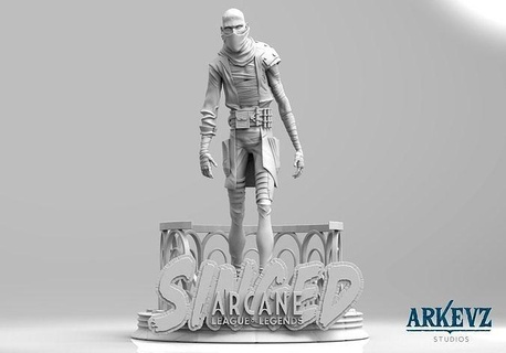 singed - arcane jinx viktor lol league legends ekko caitlyn vi mel jayce art sculptures 3d print model - Mito3D