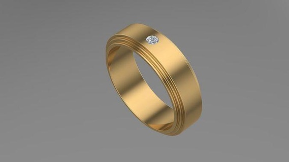 Single Diamant Ring druckbar Gold Platin Schmuck Design abjewels Luxus Ringe Juwel Hochzeit Engagement Silber Mode 3dmodel 3d print model - Mito3D