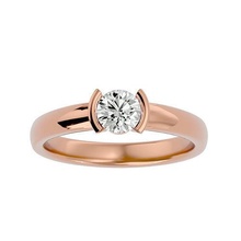Single Diamant Frauen Solitär Ring 360 Aussicht Ringe Sterling Platin Hochzeit Engagement Schmuck Mono wertvoll 3d print model - Mito3D