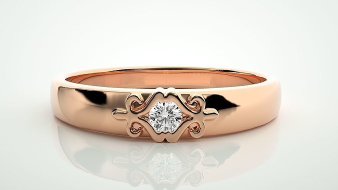 single diamante donne solitario squillare 3dm stl render anelli sterlina platino brillante nozze Fidanzamento gioielleria delicato luce oro bianca mono 3D print model - Mito3D