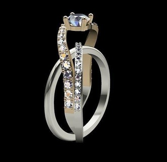 single ring carat luxury gem precious jewelry platinum diamond jewel brilliant silver fashion beauty illustration printable gold pendant sterling rings 3d print model - Mito3D