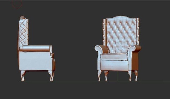soltero sofá imprimible modelo mueble silla asiento interior diseño corte vivo salón taburete brazo moderno cuero Arte esculturas 3d print model - Mito3D
