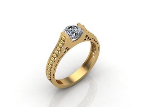 solteiro pedra diamante noivado Casamento anel 3dm 11 ouro anéis femininos joalheria Projeto prata imprimível moderno moda fusão rede beleza esterlina feminino mulheres 3d print model - Mito3D