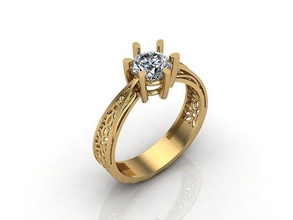 solteiro pedra diamante noivado Casamento anel 3dm 12 ouro anéis femininos joalheria Projeto prata imprimível moderno moda fusão rede beleza esterlina feminino mulheres 3d print model - Mito3D