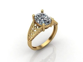solteiro pedra diamante noivado Casamento anel 3dm 13 ouro anéis femininos joalheria Projeto prata imprimível moderno moda fusão rede beleza esterlina feminino mulheres 3d print model - Mito3D