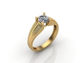 solteiro pedra diamante noivado Casamento anel 3dm 18 ouro anéis femininos joalheria Projeto prata imprimível moderno moda fusão rede beleza esterlina feminino mulheres 3d print model - Mito3D