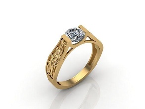 solteiro pedra diamante noivado Casamento anel 3dm 23 ouro anéis femininos joalheria Projeto prata imprimível moderno moda fusão rede beleza esterlina feminino mulheres 3d print model - Mito3D