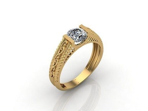 solteiro pedra diamante noivado Casamento anel 3dm 31 ouro anéis femininos joalheria Projeto prata imprimível moderno moda fusão rede beleza esterlina feminino mulheres 3d print model - Mito3D