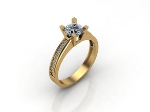 solteiro pedra diamante noivado Casamento anel 3dm 49 ouro anéis femininos joalheria Projeto prata imprimível moderno moda fusão rede beleza esterlina feminino mulheres 3d print model - Mito3D