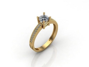 solteiro pedra diamante noivado casamento anel 3dm stl52 ouro anéis femininos joalheria projeto prata imprimível moderno moda fusão rede beleza esterlina feminino mulheres render argolas 3d print model - Mito3D