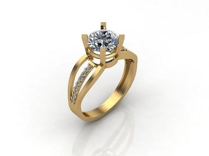 solteiro pedra diamante noivado Casamento anel 3dm 55 ouro anéis femininos joalheria Projeto prata imprimível moderno moda fusão rede beleza esterlina feminino mulheres 3d print model - Mito3D