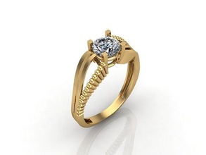 solteiro pedra diamante noivado Casamento anel 3dm 5 ouro anéis femininos joalheria Projeto prata imprimível moderno moda fusão rede beleza esterlina feminino mulheres 3d print model - Mito3D
